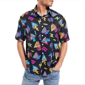 NWT (XL) Men's Vibrant Patterned Shirt, Saved by the Bell, 90's Style